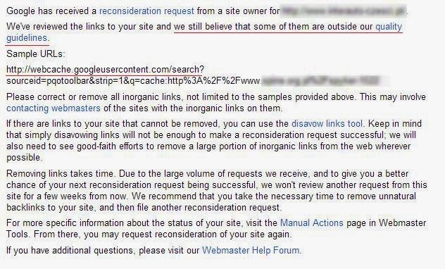 Google Cache Disavow