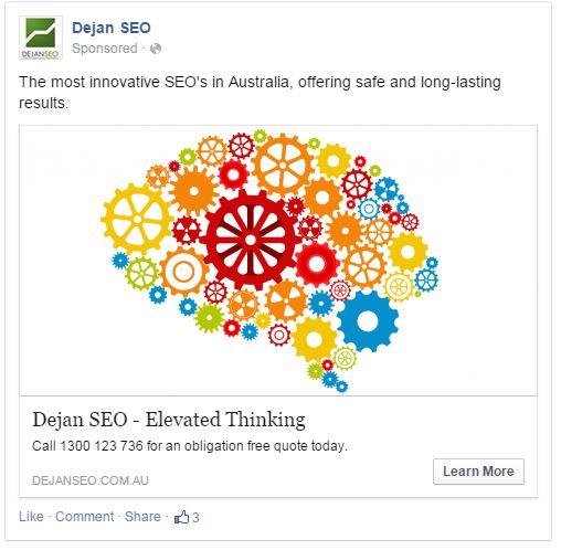 Facebook ad example