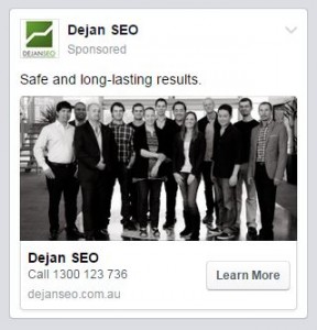 Facebook ad example mobile