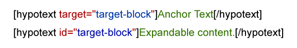 hypotext shortcode